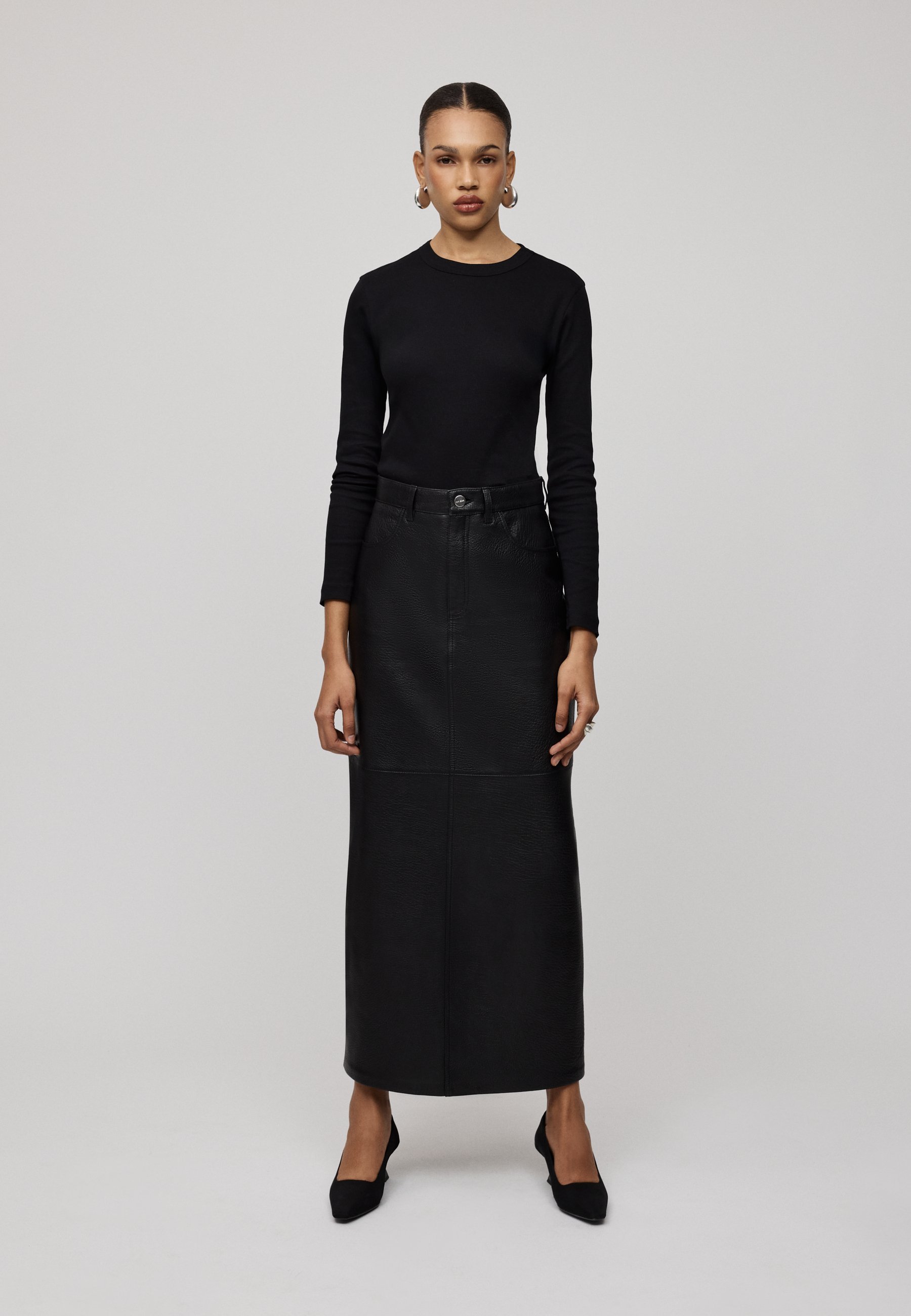 IVY OAK LISANNE - Jupe en cuir - noire