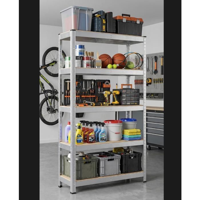 Estantería de banco de trabajo de alta resistencia para cargas pesadas 180 x 40 x 90 cm - 5 estantes, 875 kg