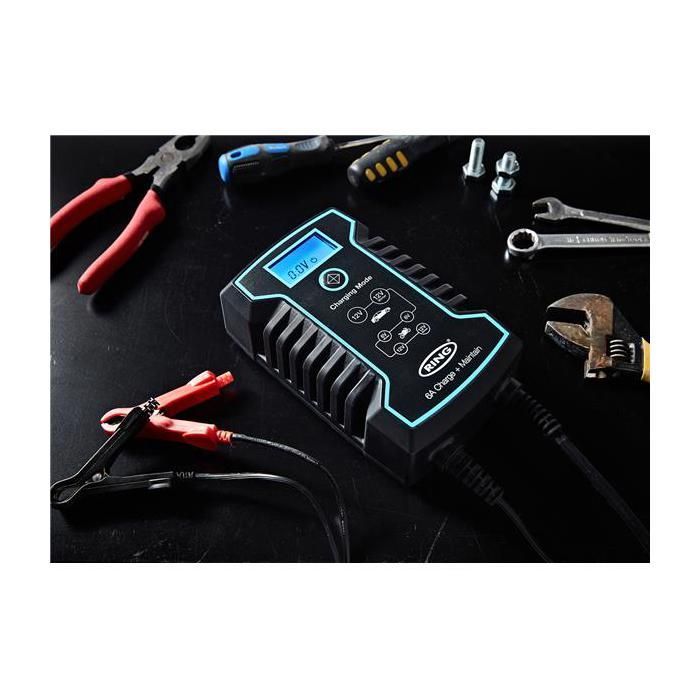 CHARGEUR BATTERIE INTELLIGENT + MAINTIEN DE CHARGE 6A 6/12V RING