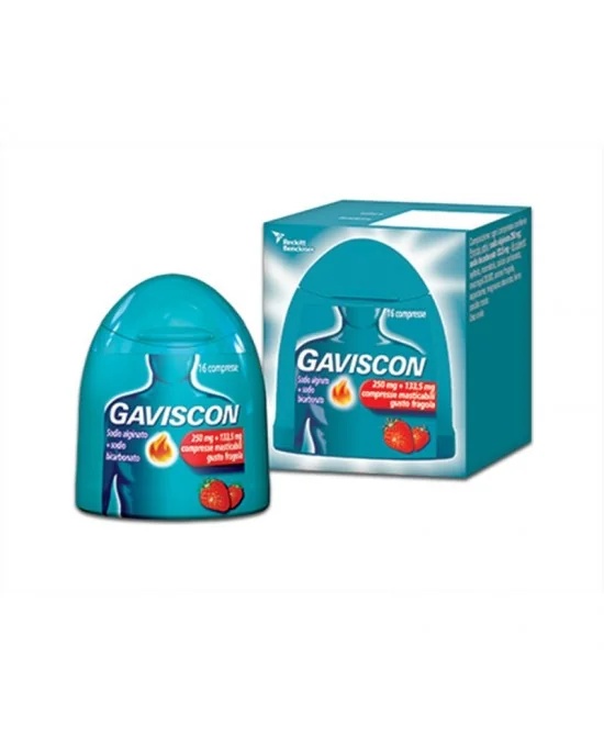 GAVISCON Comprimés à croquer Gaviscon, arôme fraise, 16 comprimés contre les brûlures d'estomac