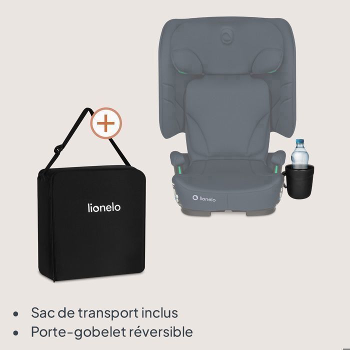 LIONELO Orin i-Size klappeautostol - ISOFIX - 100-150 cm - Liggelænder - Bredt og komfortabelt sæde - Kopholder - Marineblå