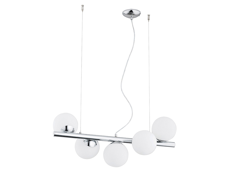 Lampa wisząca Osso 5-punktowa stalowa srebrna