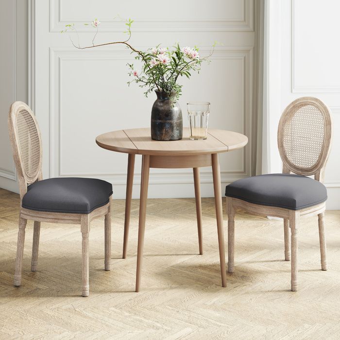 HOMCOM - Silla de comedor - Tejido de poliéster con tacto de lino - 49x56x96cm - Gris