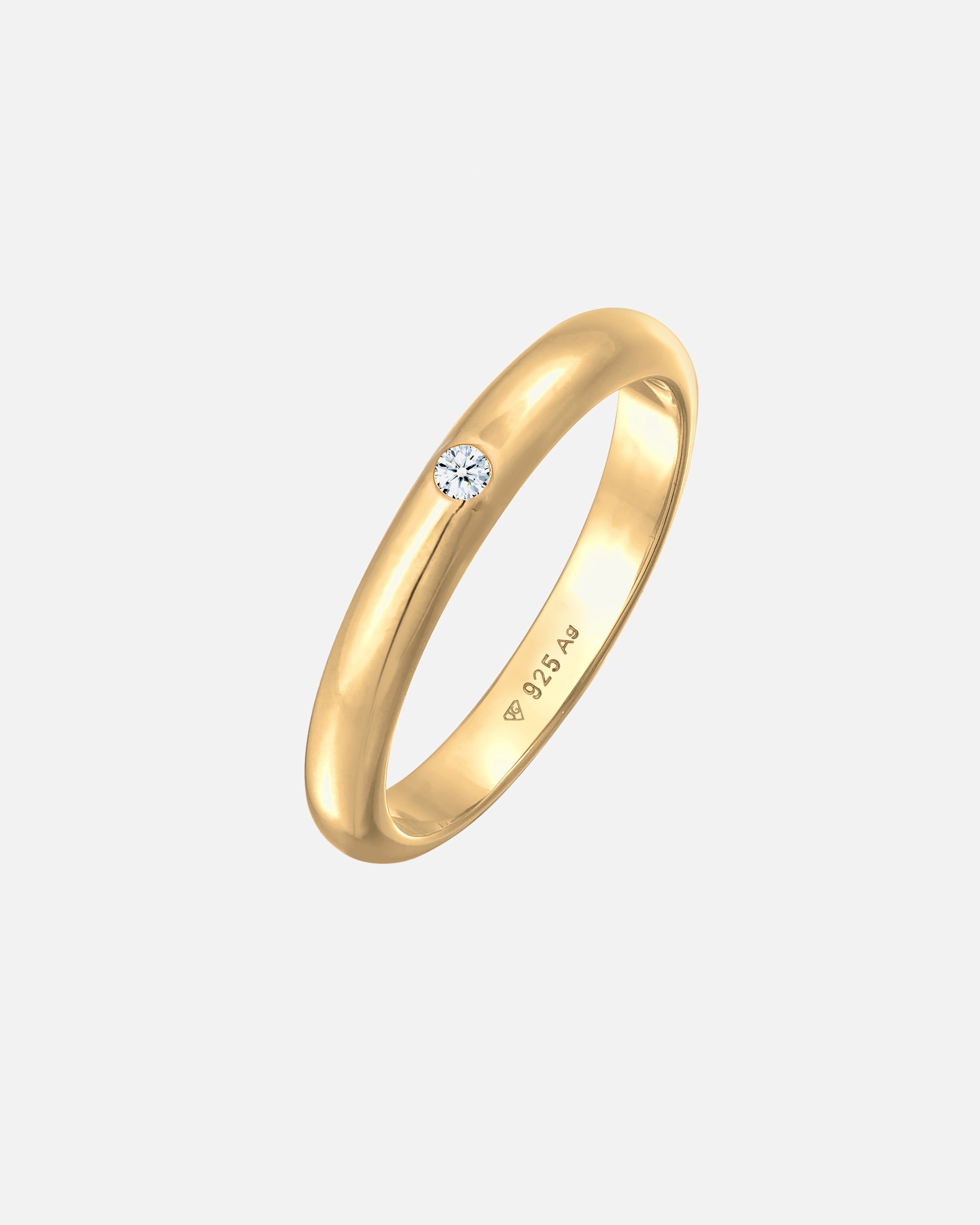 Elli DIAMONDS Femmes Solitaire classique avec diamant (0.03 ct.) en argent sterling 925
