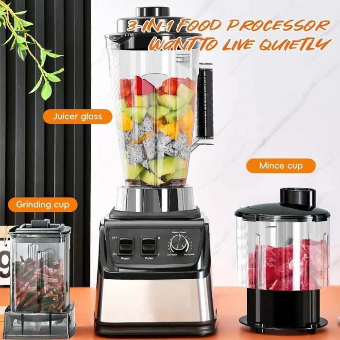 Frullatore - 9500 W - 15 velocità - Mixer 3 in 1 - 3L+1.5L+0.5L - Lame in acciaio inox - Pulizia automatica - Robot da cucina