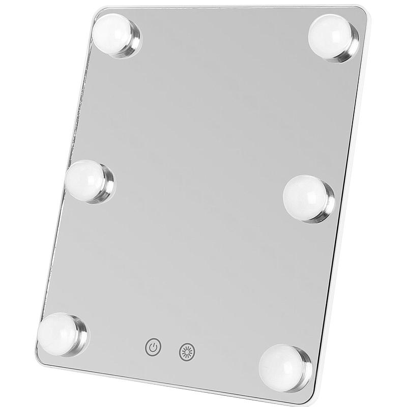 Miroir de maquillage Essentii 30,5 x 25,5 x 7 cm avec éclairage LED