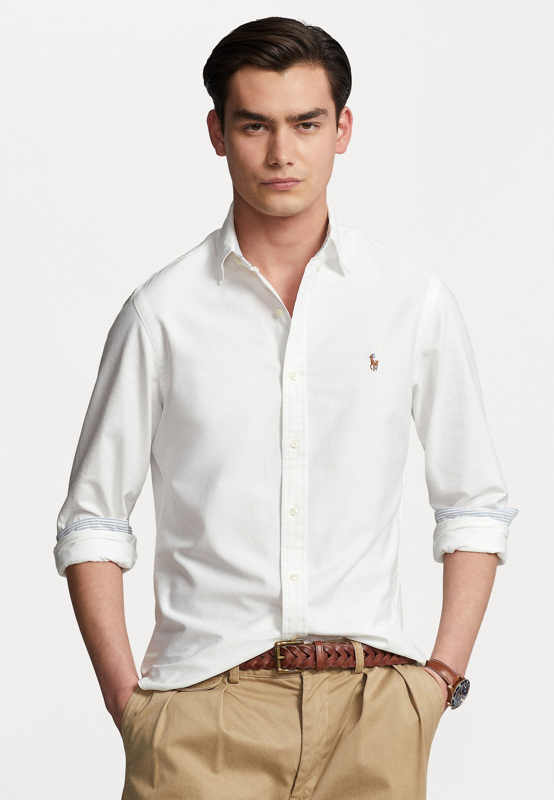 Polo Ralph Lauren sportshirt met lange mouwen - Shirt - wit
