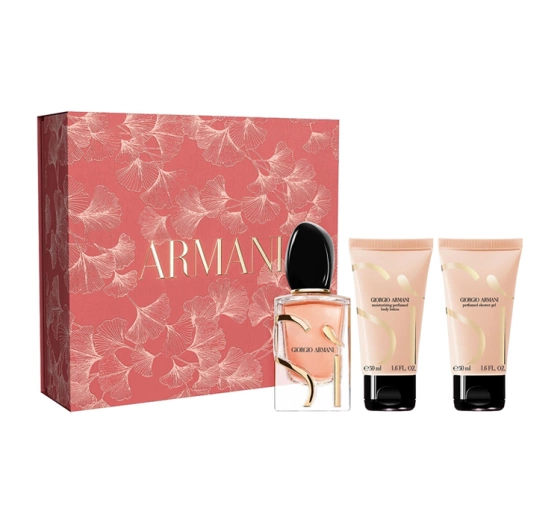 Armani Sì Intense woda perfumowana spray refillable 50 ml   żel 50 ml   balsam do ciała 50 ml