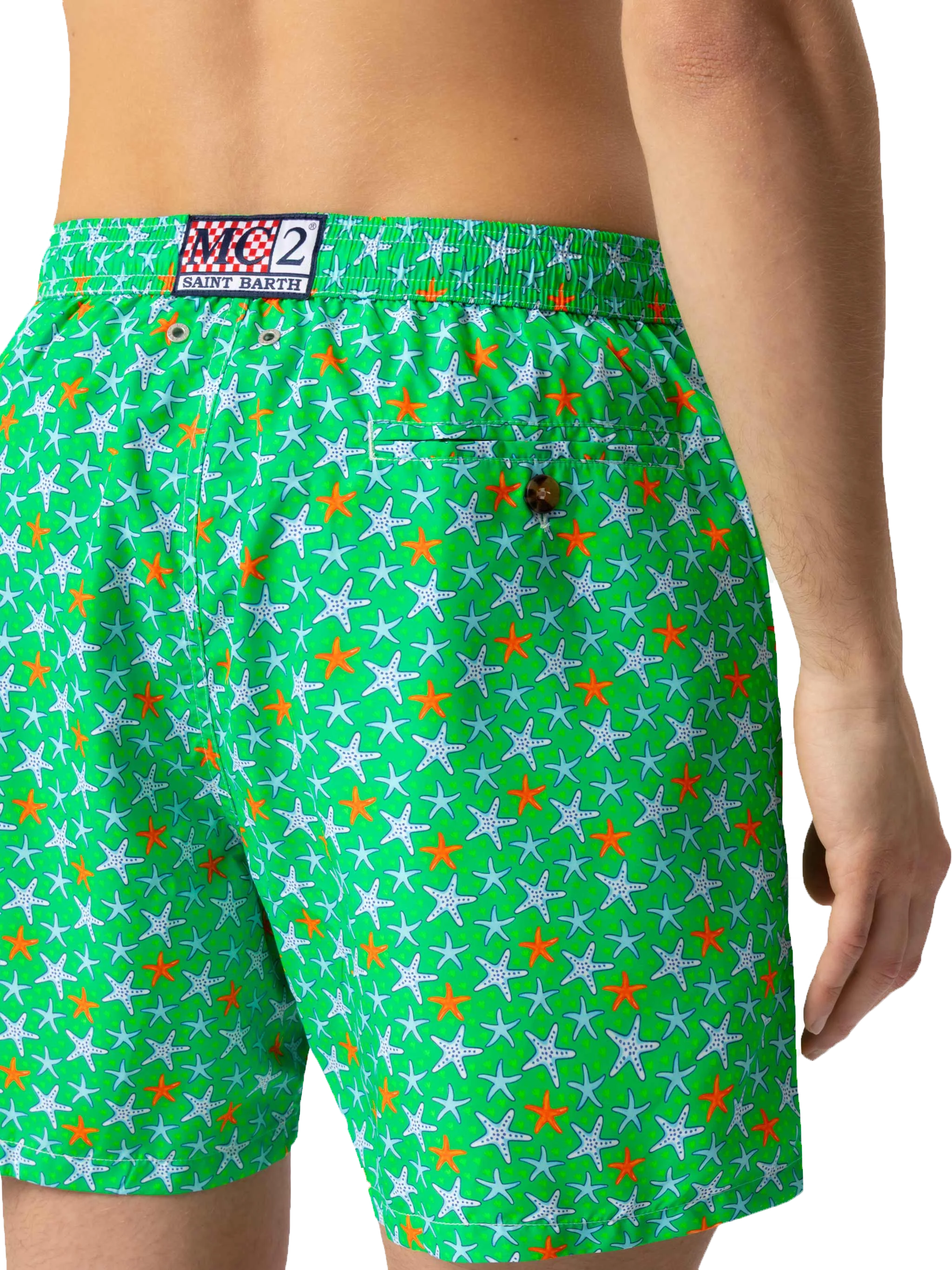 Costume da bagno da uomo in tessuto leggero con stampa stelle marine m