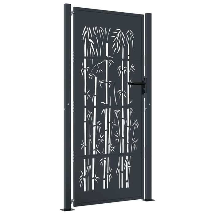 vidaXL Portail de Jardin, Portillon de Patio, Barrière de Sécurité, Porte d'Extérieure Terrasse, Anthracite 105x180 cm Acier 153182
