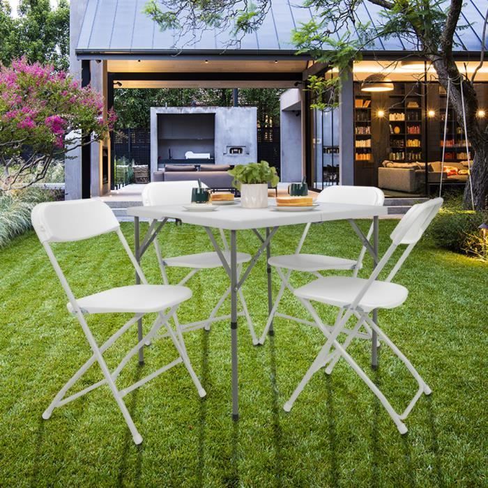 Mesa plegable blanca, mesa multiusos, 86*86*74 cm