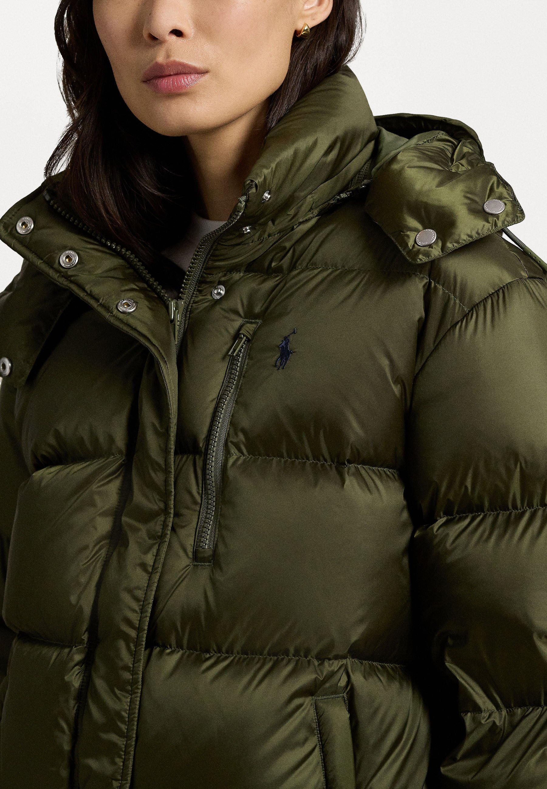 Polo Ralph Lauren WATERAFSTOTENDE GEWATTEERDE DONSJACK - Donsjack - nieuw olijfgroen