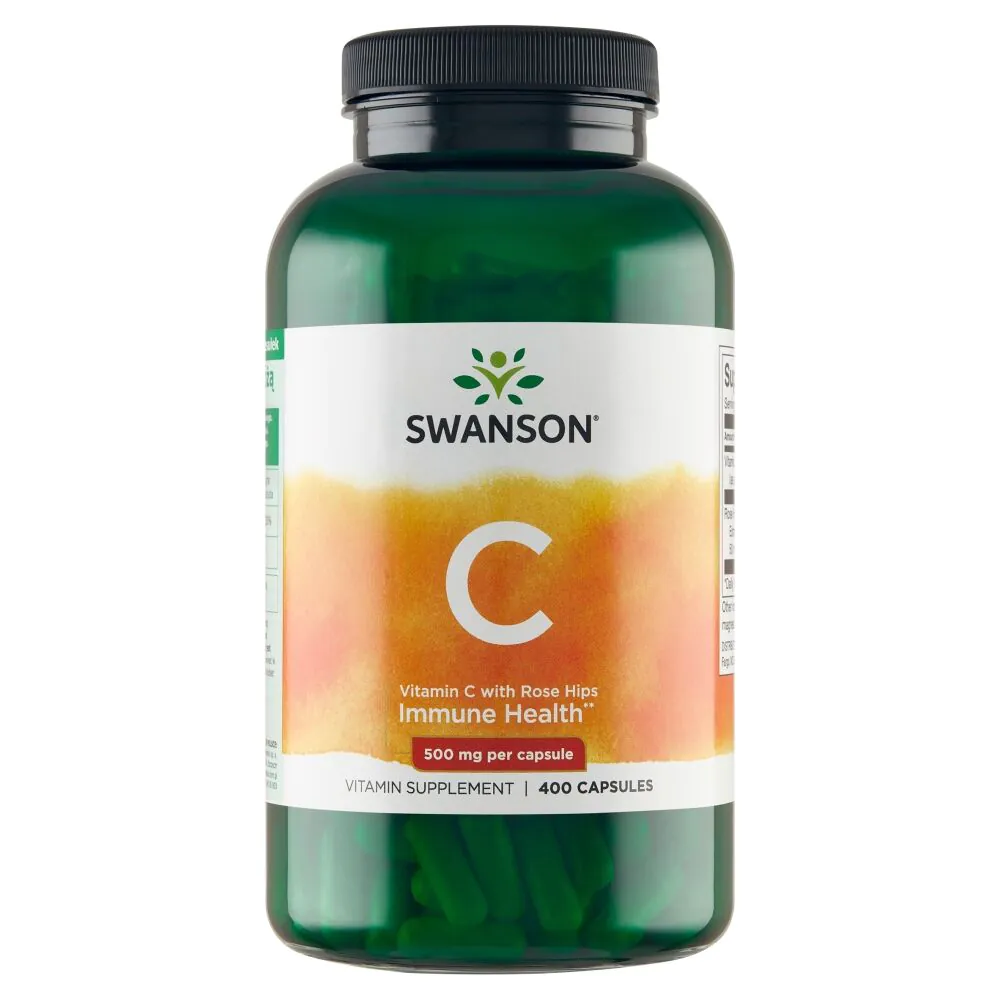 Swanson Witamina C 500 mg + Dzika Róża Kapsułki