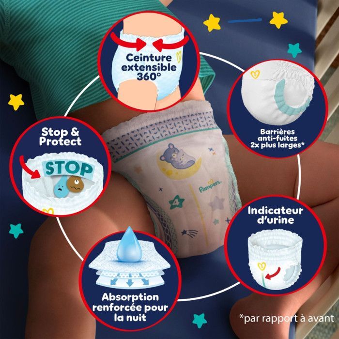 Pampers Baby-Dry Night Pants, Talla 4, 180 pañales-culottes