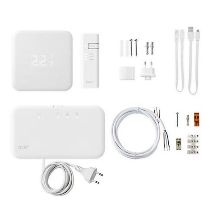 Kit de inicio de termostato inteligente Tado V3+ con 4 cabezales termostáticos
