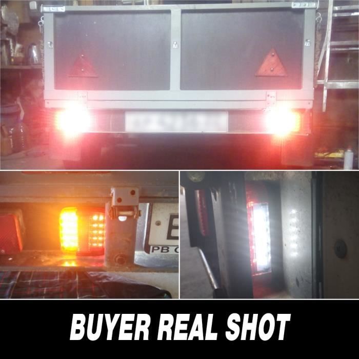Juego de 2 luces LED para remolque con cables rojo y amarillo para intermitentes de camión - XUKEY