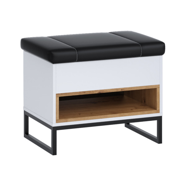 Kufer OLIVER OE03 biały / dąb artisan