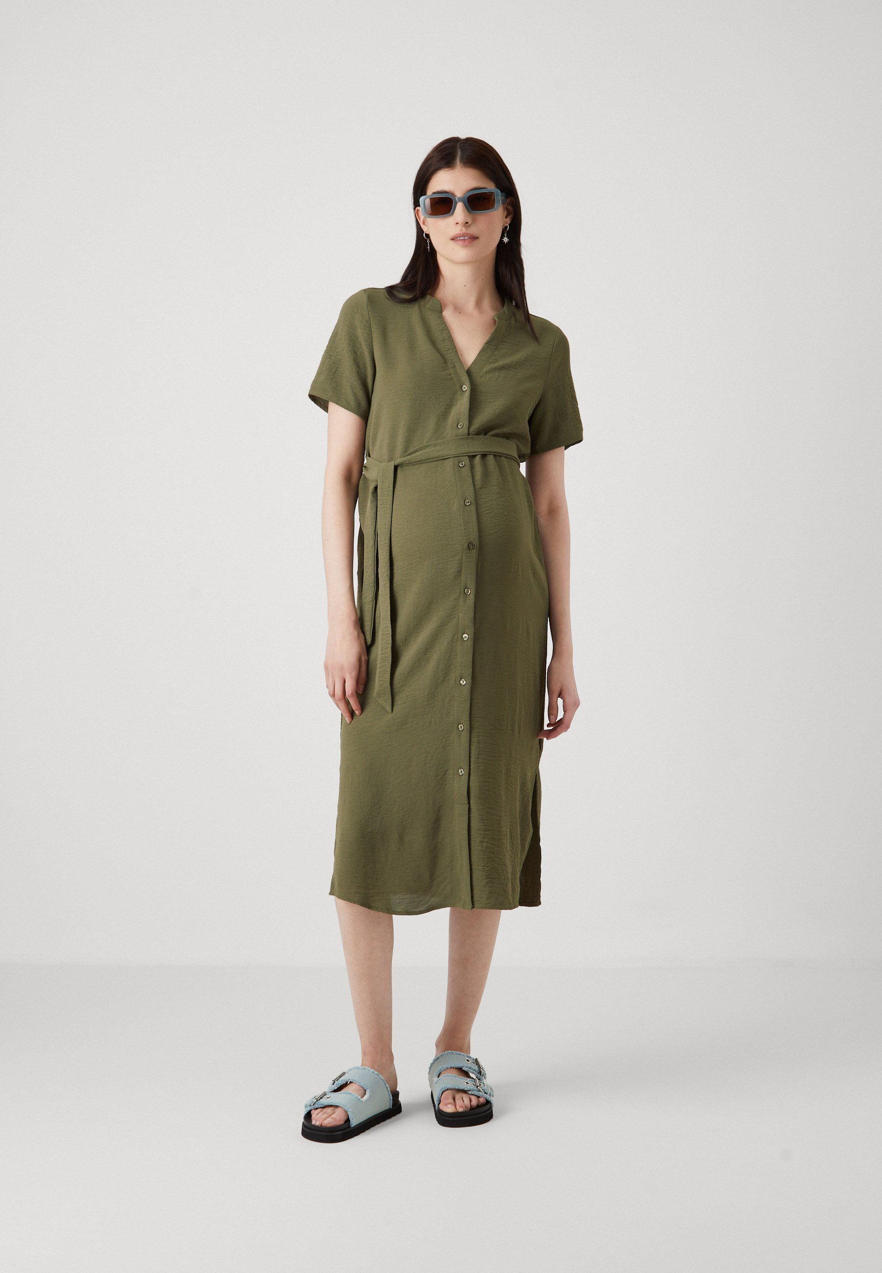 Vero Moda Maternity VMMALVA SHIRT DRESS - Overhemdjurk - Kalamata