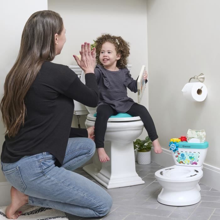 BABY EINSTEIN Mini Toilette enfant avec Réducteur de Toilette inclus, Chasse d'eau musicale, ludique, cadeau bébé