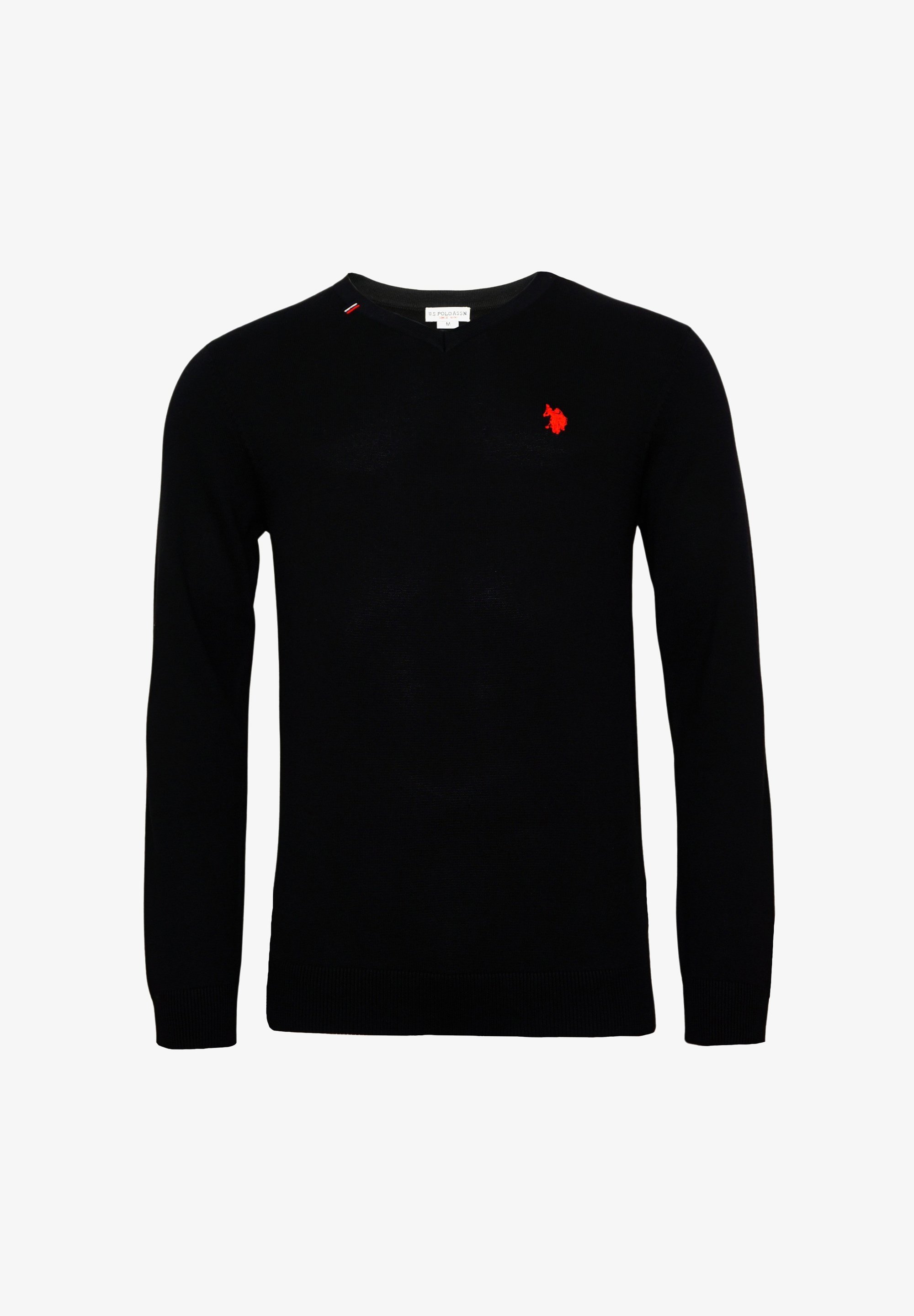 Suéter US Polo Assn. com decote em V - preto