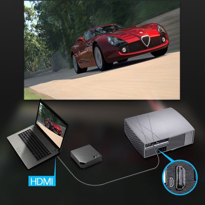 Videoproiettore YONIS Full HD 1080P 4200 Lumen HDMI, nero