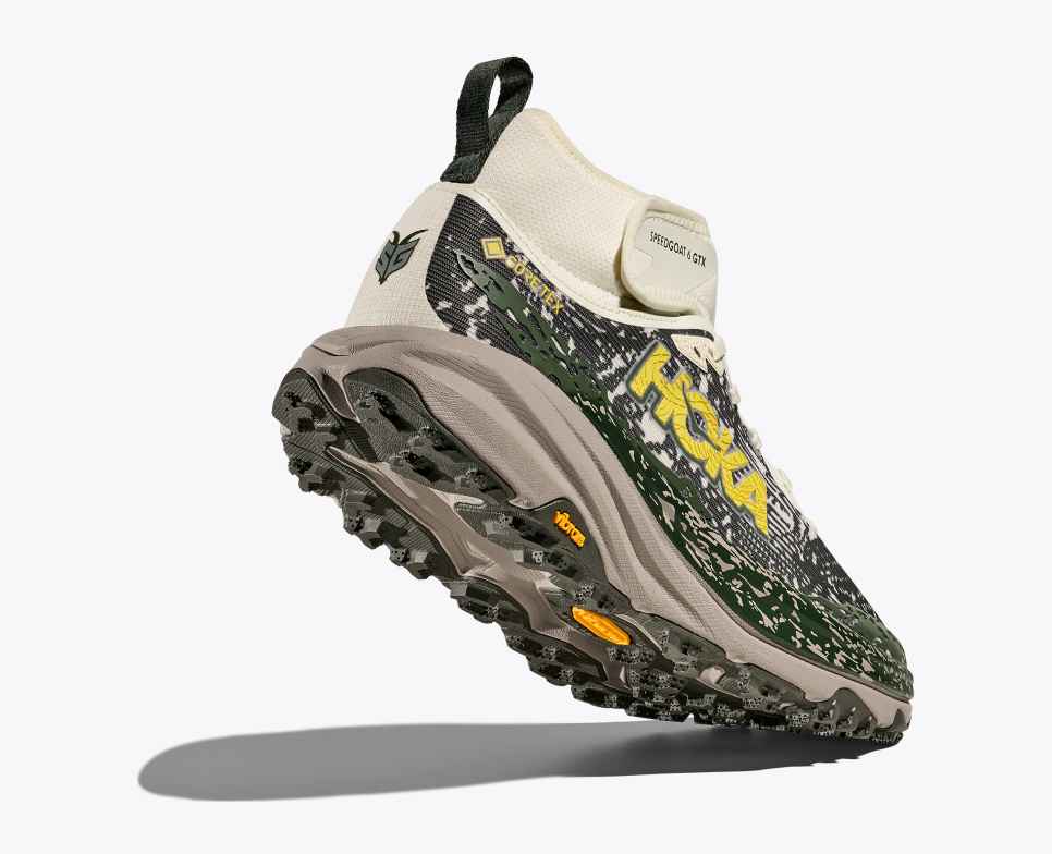 HOKA Speedgoat 6 middels GORE-TEX Truffelzout / Cement
