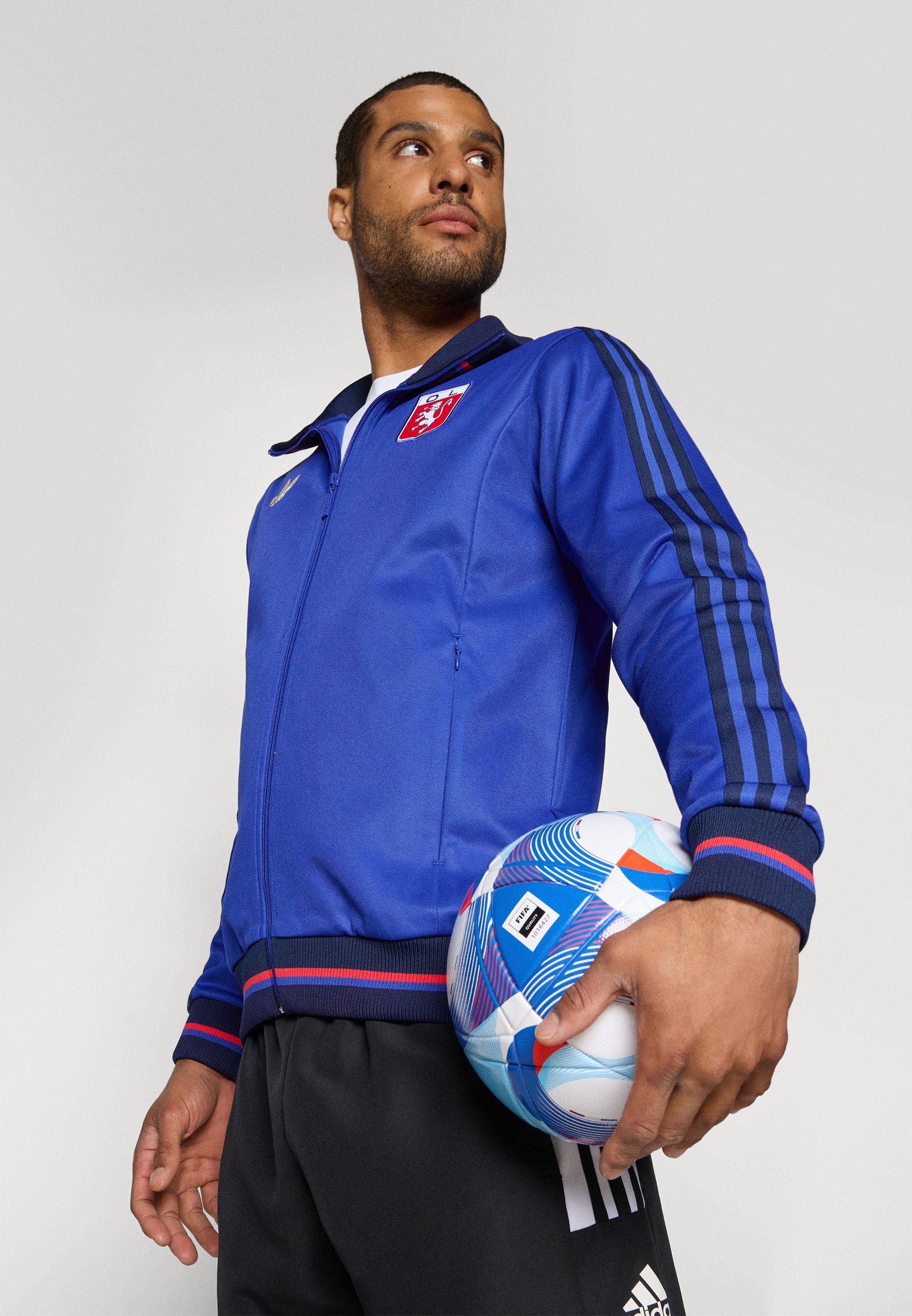 adidas Originals OLYMPIQUE LYON 75 ANNIVERSARY TRACK TOP - Clubkleding - semi-transparant blauw