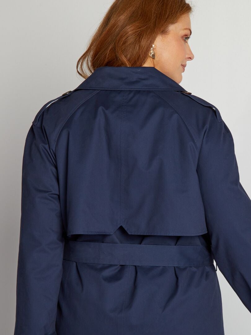 Lange trenchcoat - marineblauw