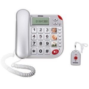 Téléphone filaire - BRONDI - Super Bravo Plus - Appel SOS - Haut-parleur - Horloge intégrée