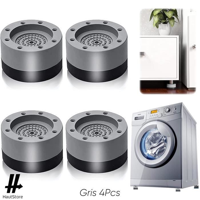 Almohadillas antivibración - HautStore - 4 unidades - Goma - Para lavadora y secadora - Gris 3,5 cm