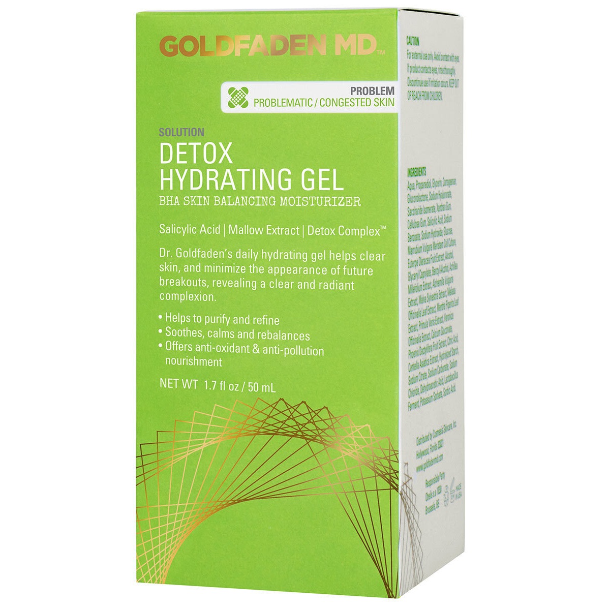 Gel hidratante facial detox Goldfaden – Hidratante equilibrante con BHA – 50 ml