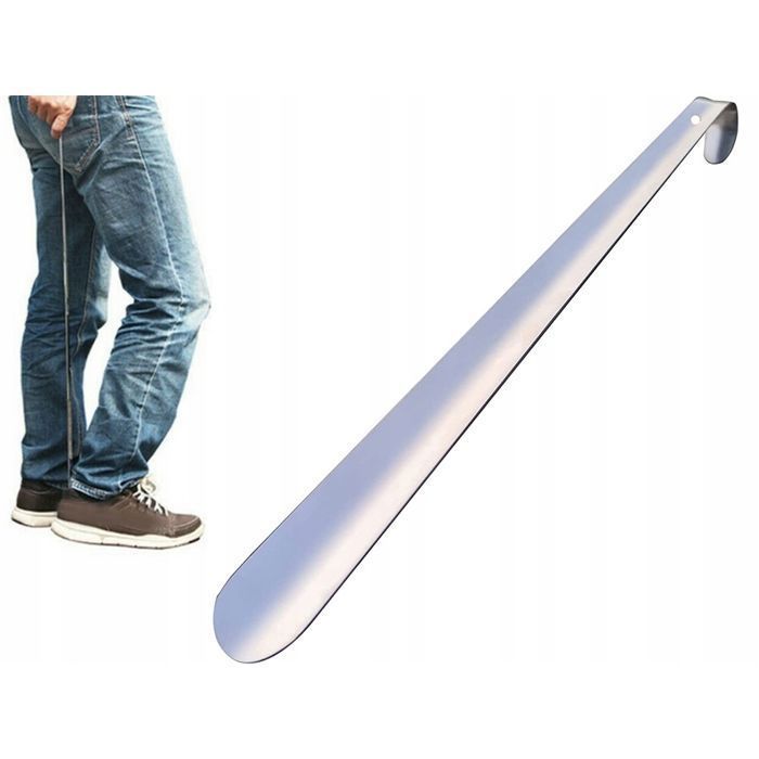 Cobye - Lange metalen schoenlepel met haak - Groot model, 52 cm lang