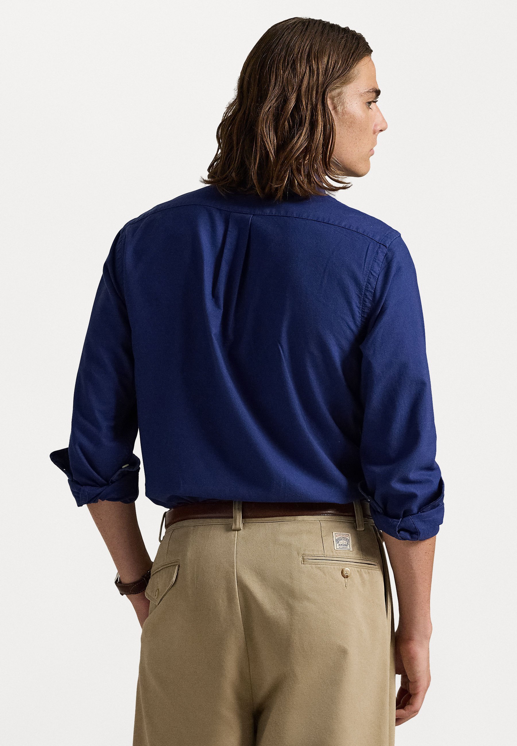 Chemise Oxford Polo Ralph Lauren coupe personnalisée teinte en pièce - Couleur eau douce