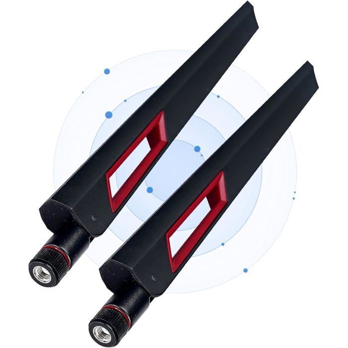Antena WiFi RP-SMA de doble banda 2,4/5/5,8 GHz y 10 dBi para router, punto de acceso, adaptador USB o PCIe.