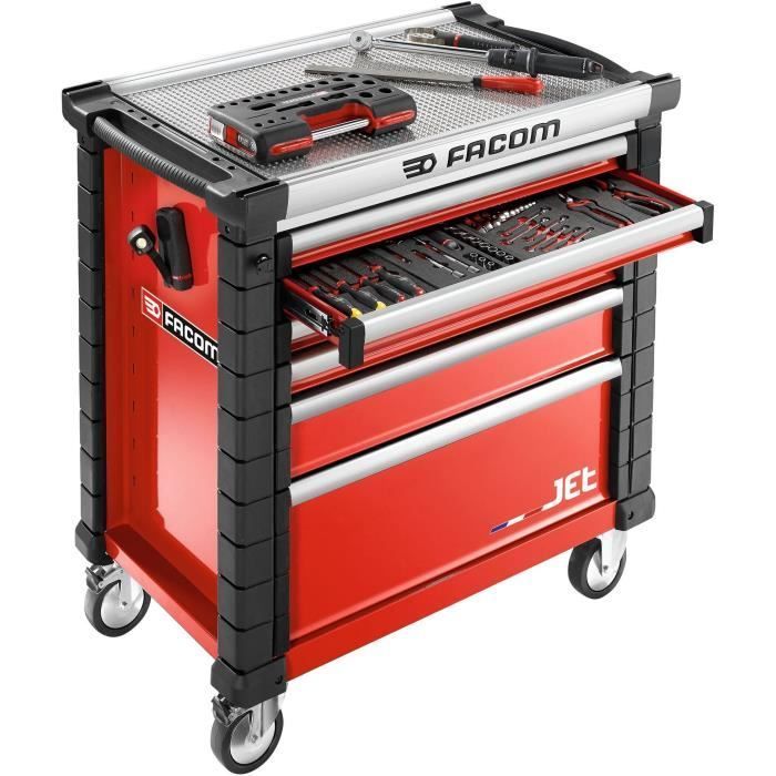 Servante d'atelier vide JET FACOM - JET.6M4A - 6 tiroirs - 4 modules par tiroir - Rouge