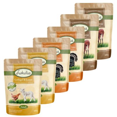 Pacote de degustação mista de sachês Lukullus, 6 x 300g
