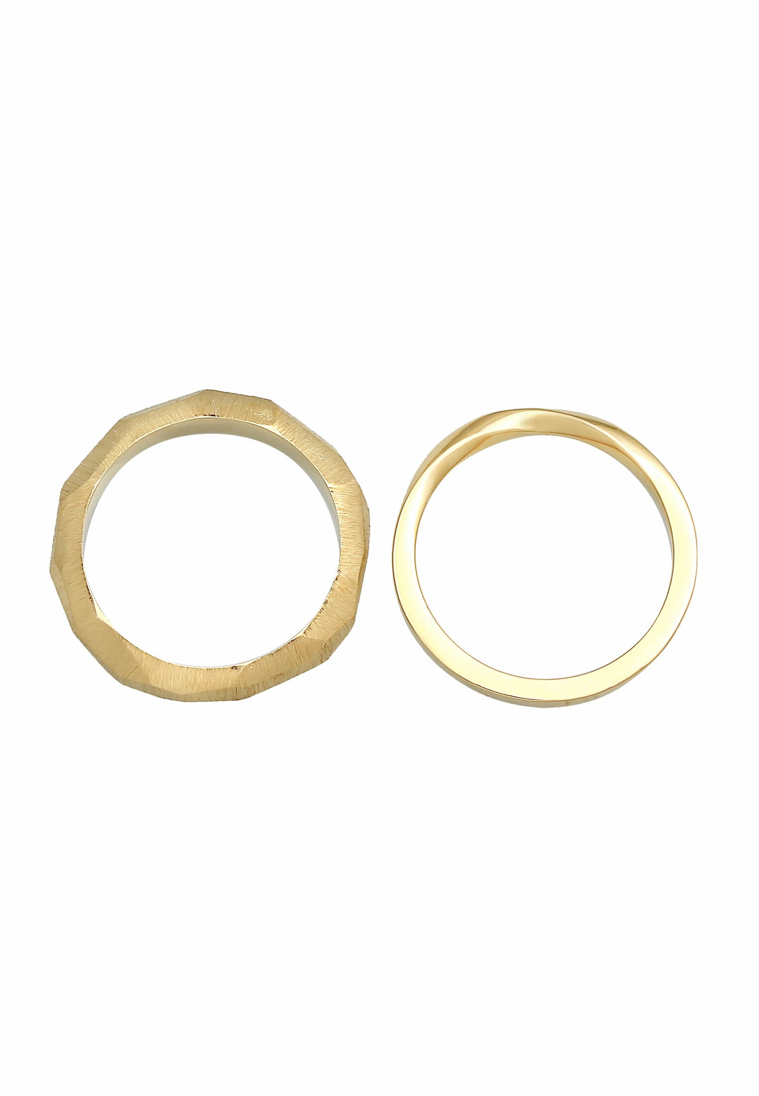 Elli PREMIUM Bague pour dames Duo Tendance de base à la structure torsadée en argent sterling 925