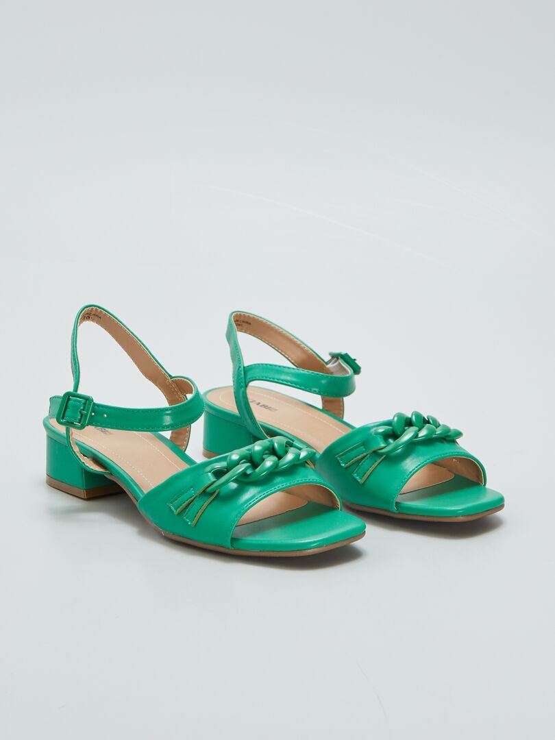 Sandalen met hak - GROEN