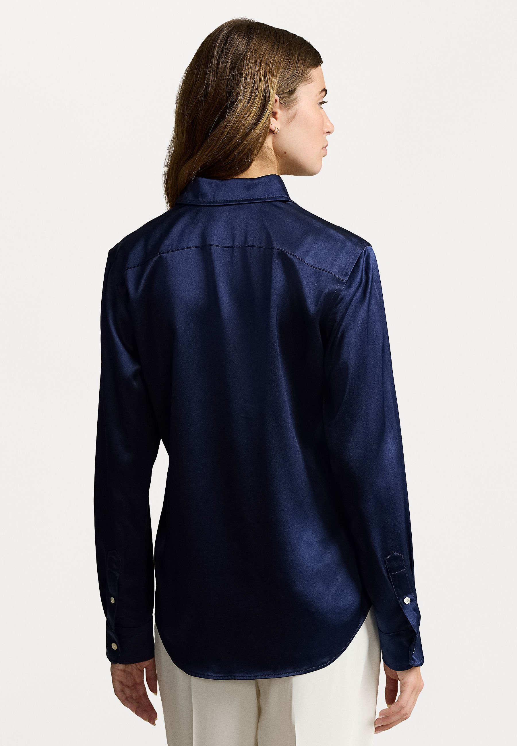 Polo Ralph Lauren Slim Fit Zijden Overhemd - Blouse met knoopsluiting - Newport Navy