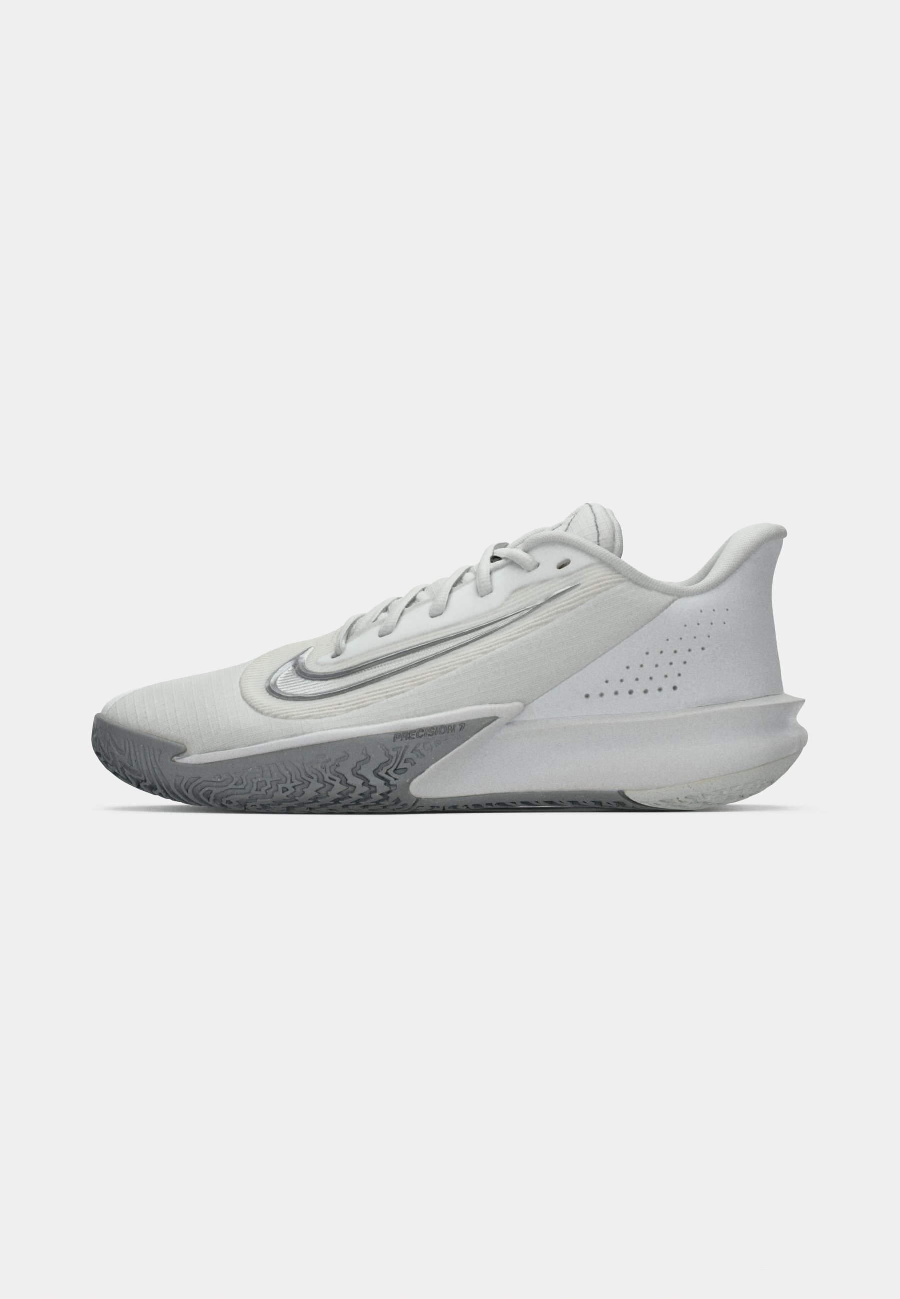 Nike Performance PRECISION VII - Buty do koszykówki - Summit White/Metallic Silver-Color