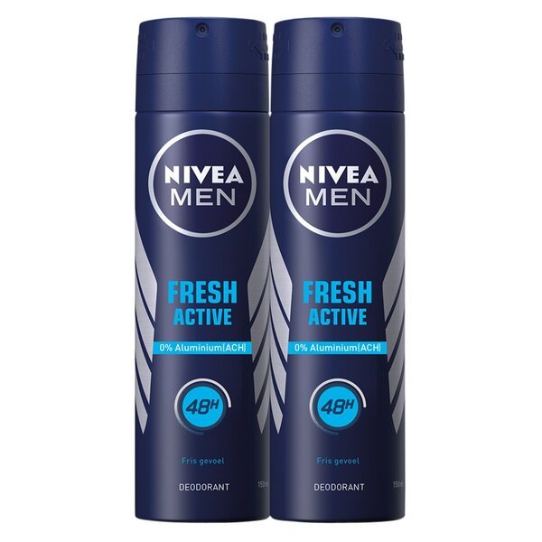 NIVEA Men Fresh Active dezodorants-smidzinātājs<br>2 x 150 ml