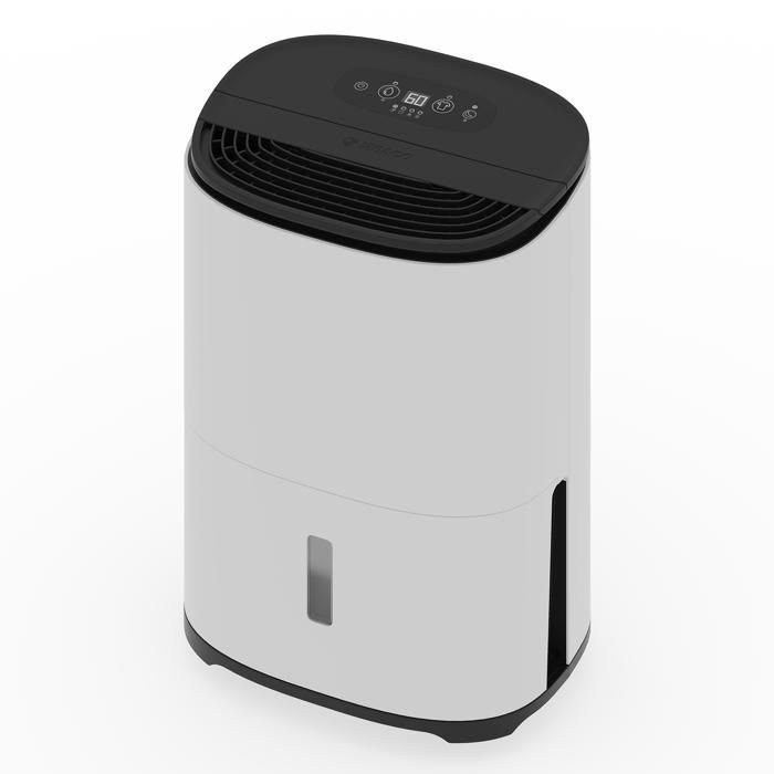 Deumidificatore MeacoDry Arete® One da 12 litri, filtro HEPA, silenzioso, efficiente, controllo dell'umidità, basso consumo energetico, modalità notturna comfort.