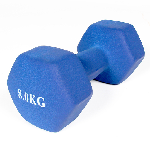  Neopreen gecoate dumbbells (set van 2) 8 kg Gladiatorfit