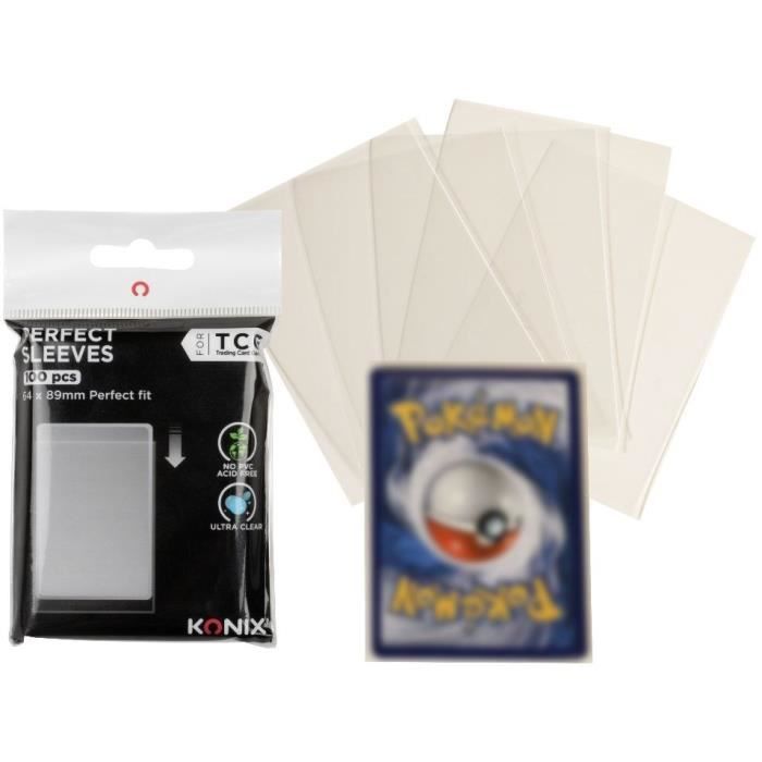 Protetores de Cartas - KONIX - Protetores Perfeitos - 100 unidades - Compatíveis com Magic: The Gathering e Pokémon - Transparentes