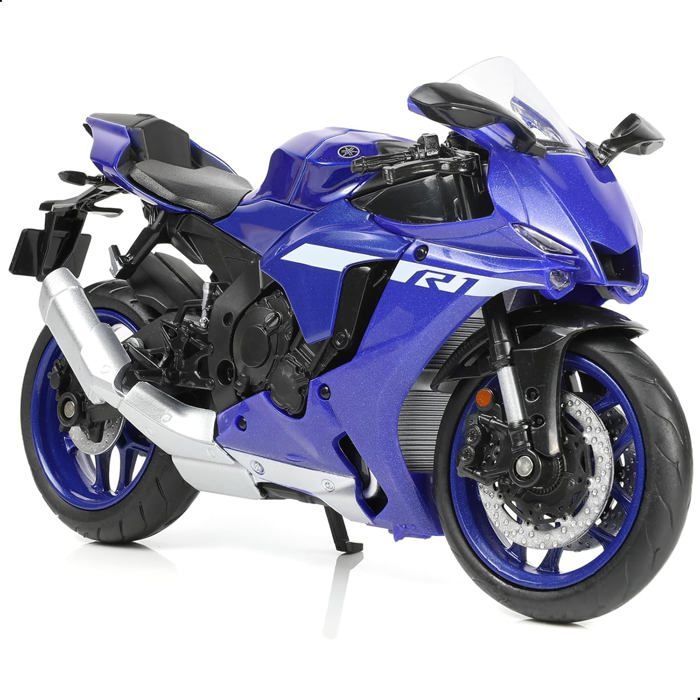 Modellino di moto in scala 1/12, mini giocattolo in metallo pressofuso, blu, sportivo, da corsa, collezione, regalo per bambini e ragazzi