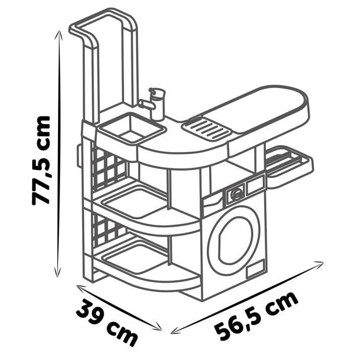 Smoby - Rowenta - Lavanderia per bambini - Set per il gioco di ruolo - Suoni realistici - 17 accessori realistici