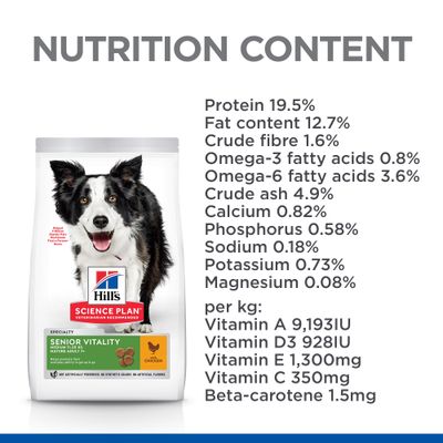 Hill's Science Plan Adult 7+ Senior Vitality Medium z kurczakiem
