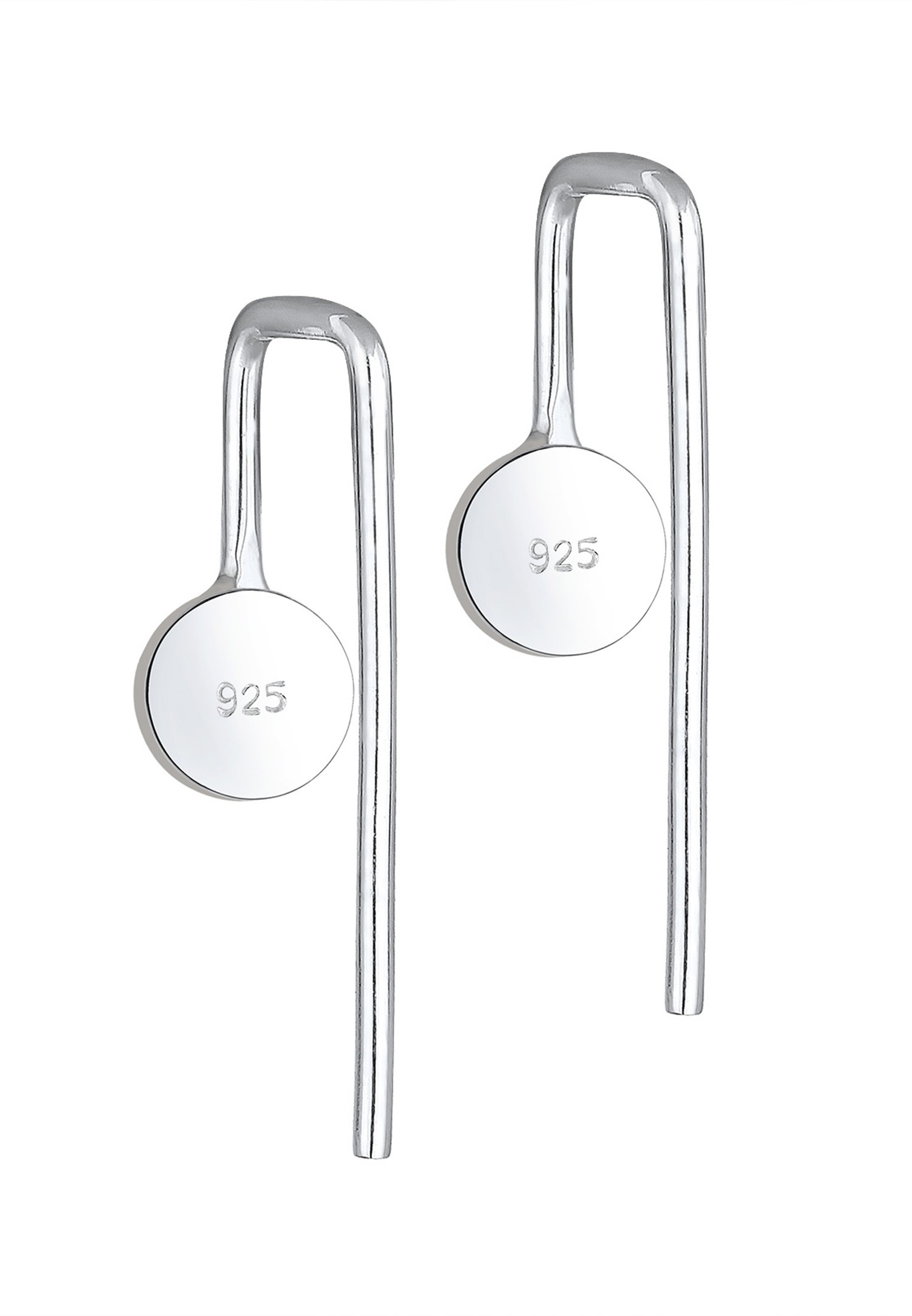 Elli Plaquettes Géo Basic Minimal Boucles d'Oreille Femme - (925/1000) Argent
