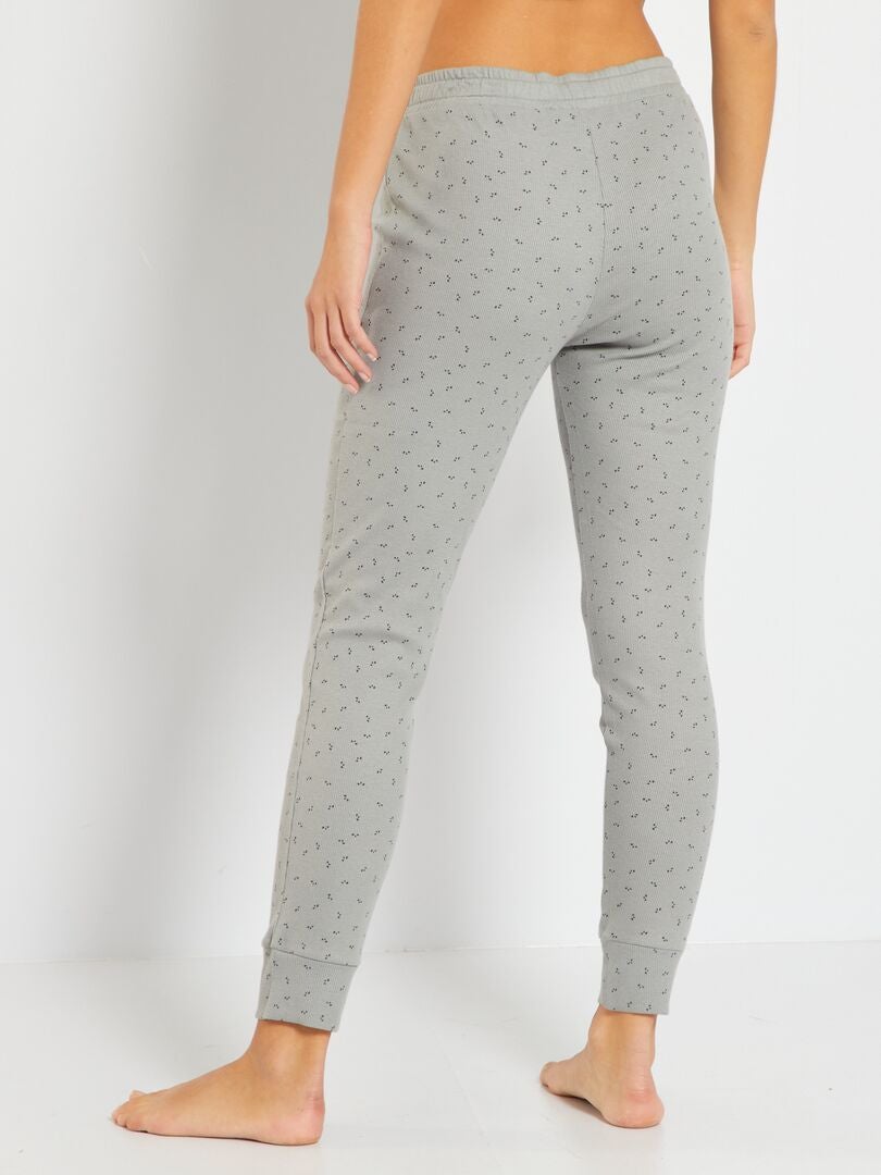 Pantalones de algodón acanalados - GRIS