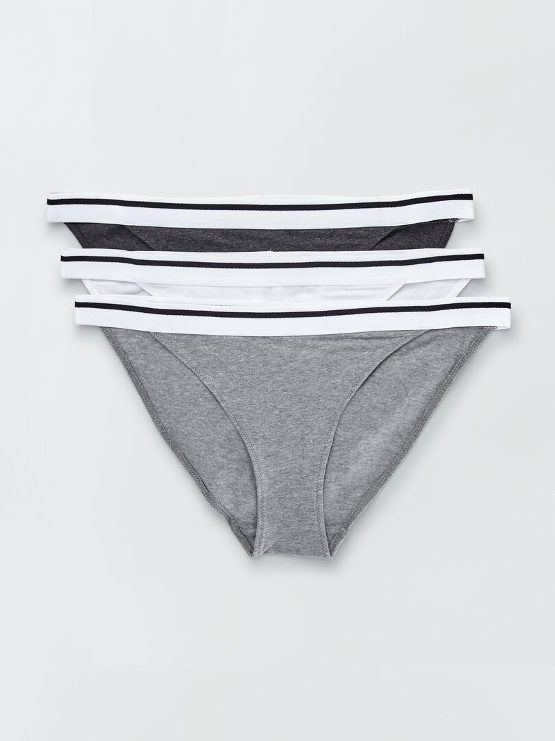 Set van 3 katoenen slips - wit